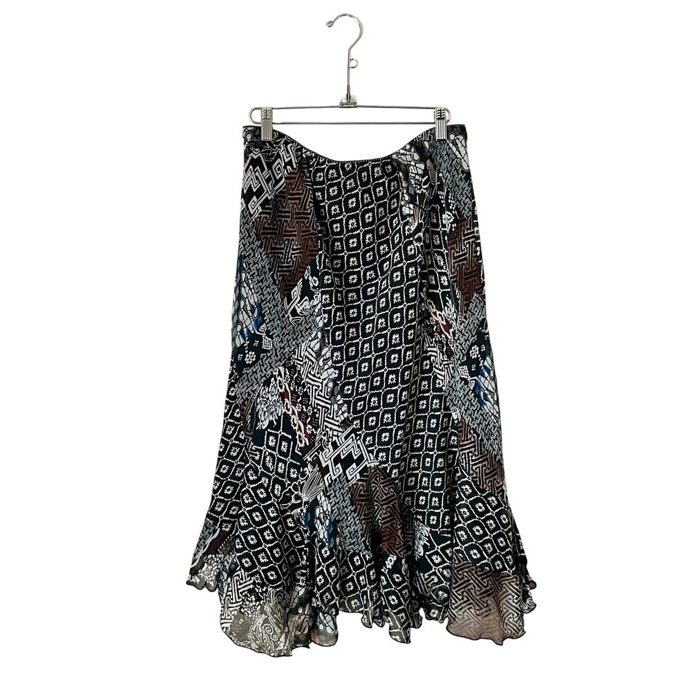 Christopher & Banks Dark Patterned Skirt: Y2K, Modern